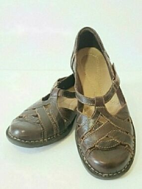 Clarks Leather Mary Jane Flats Slipon Loafers Walking Shoes